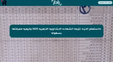 «استعلم الآن» نتيجة الشهادة الابتدائية الأزهرية 2025 وكيفية معرفتها بسهولة